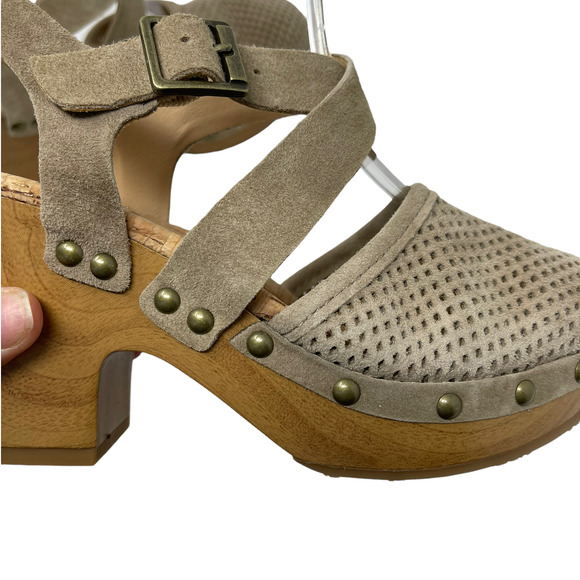 Korks by Kork Ease Abloom Perforated Suede Clog Beige 6 - Picture 6 of 9